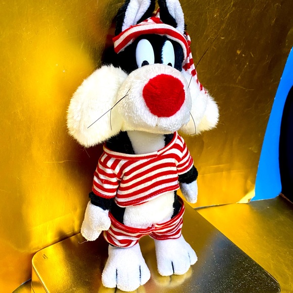 WARNER BROS. LOONEY TUNES VTG 1993 SYLVESTER THE CAT PLUSH 24K WEARING PAJAMA’S - Picture 6 of 15